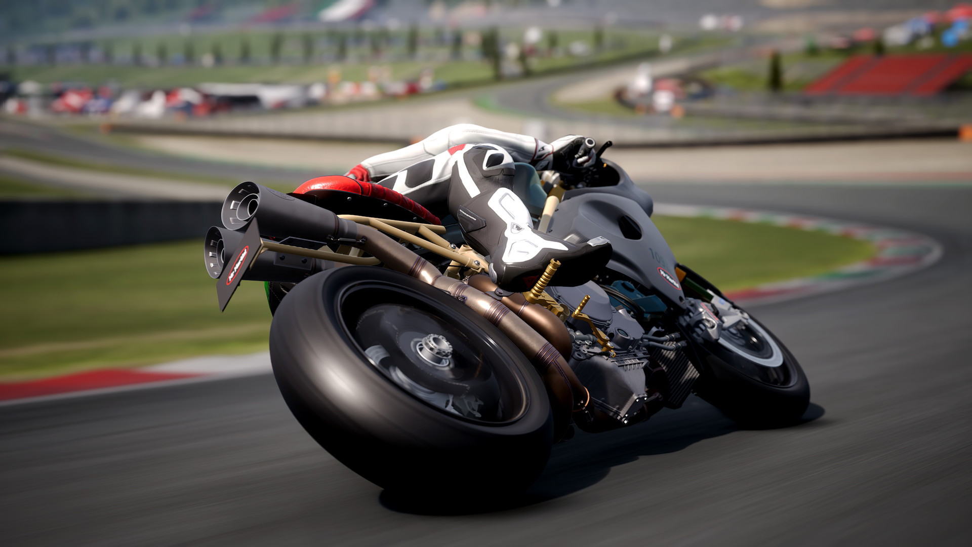 Racing motorcycle on a track.