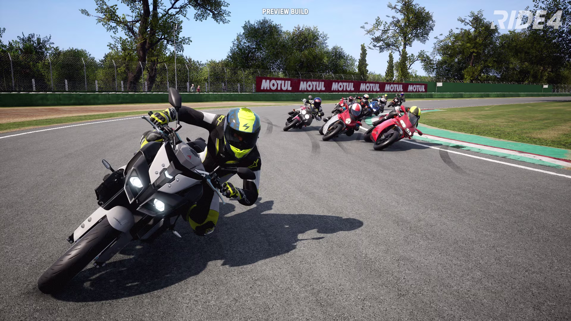 Motorcycle racing scene.
