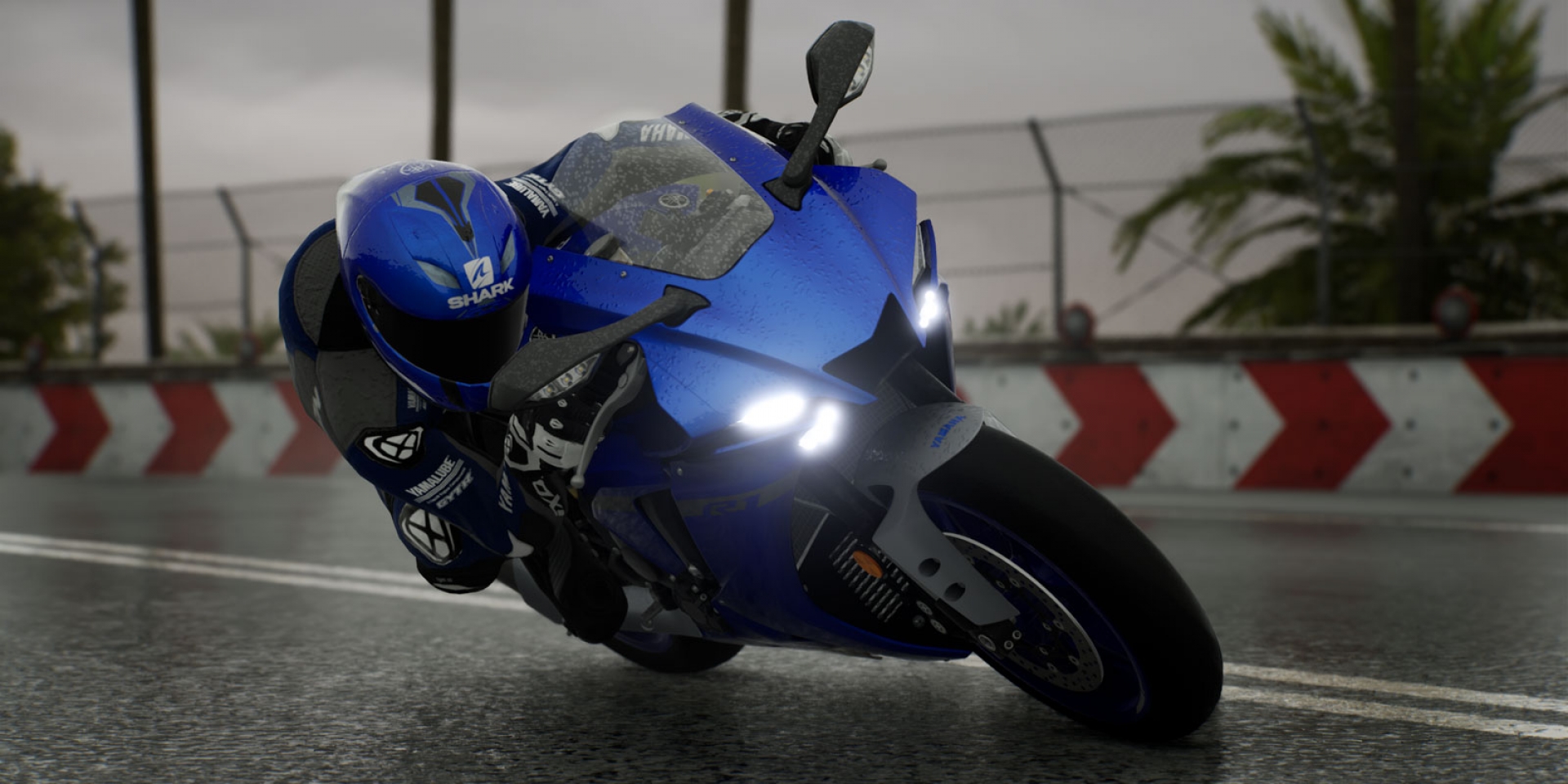 Racing motorcycle on a track.