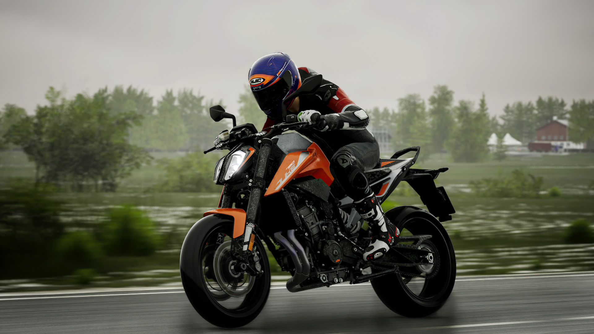 Racing motorcycle on a track.