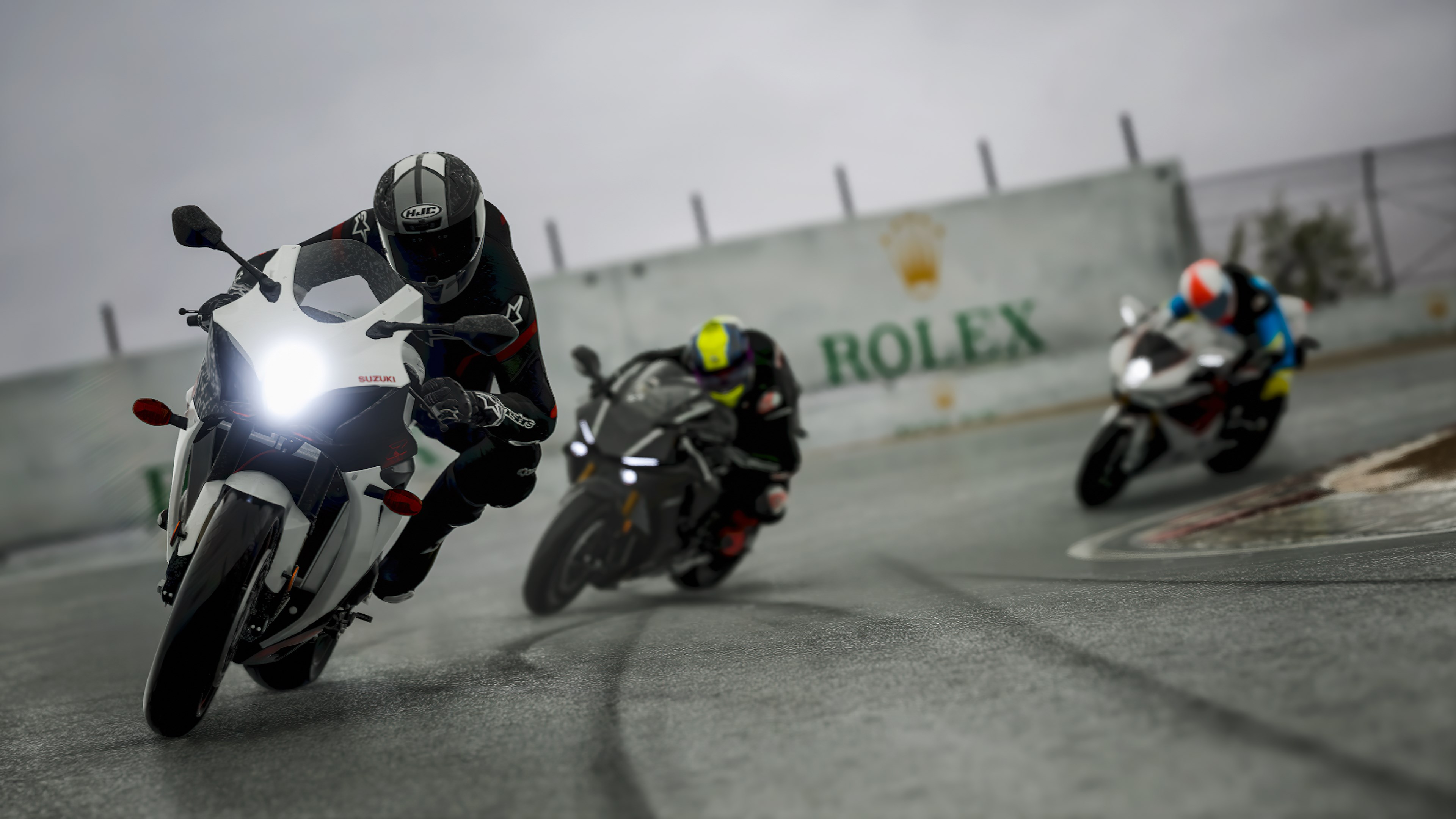 Racing motorcycle on a track.