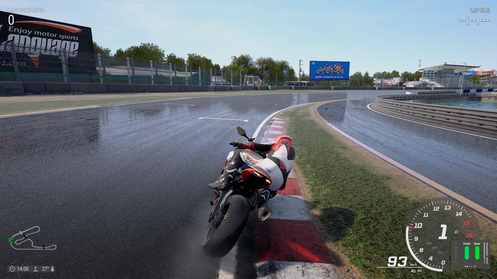 Night motorcycle racing.