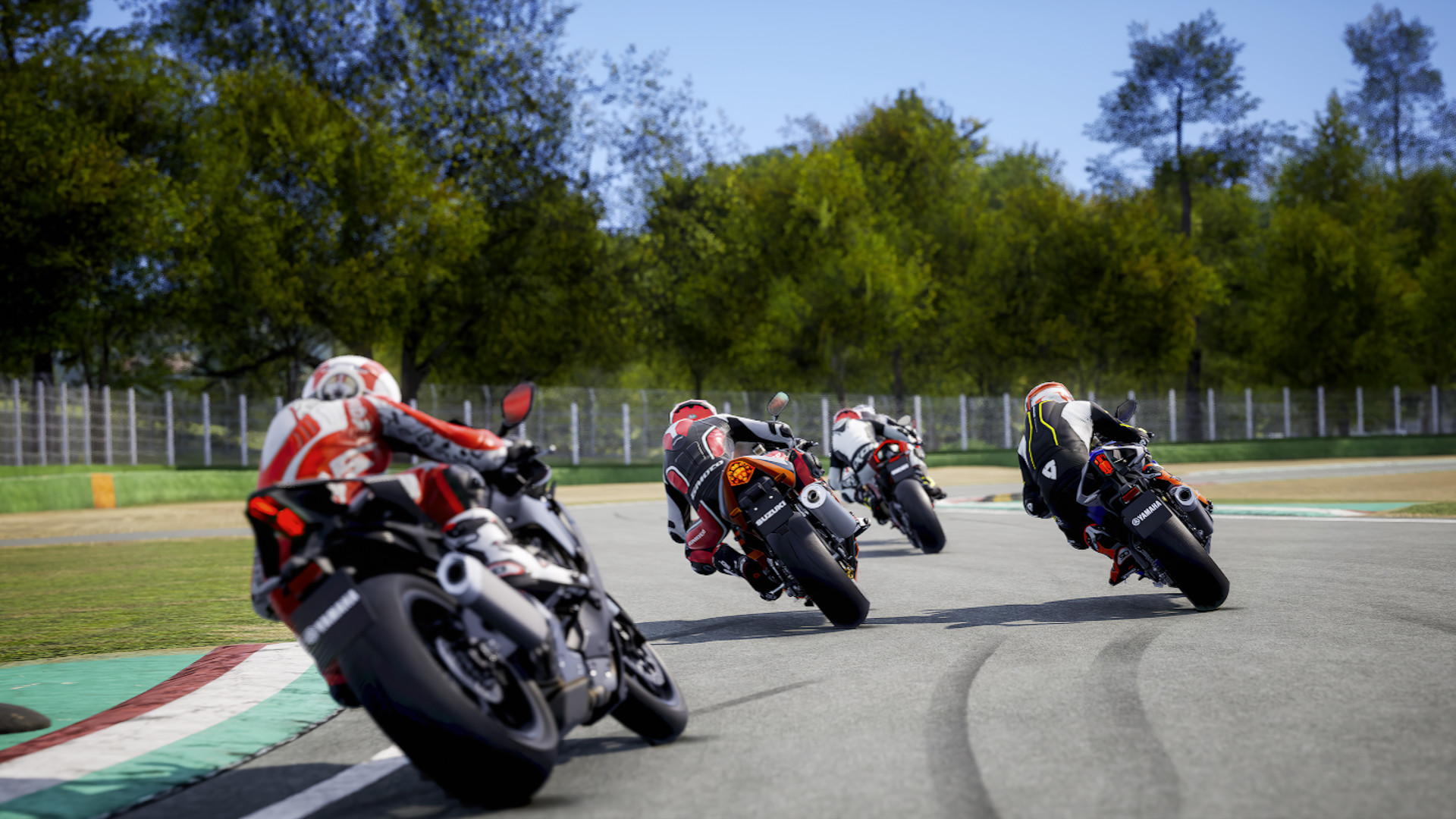 Motorcycle racing scene.