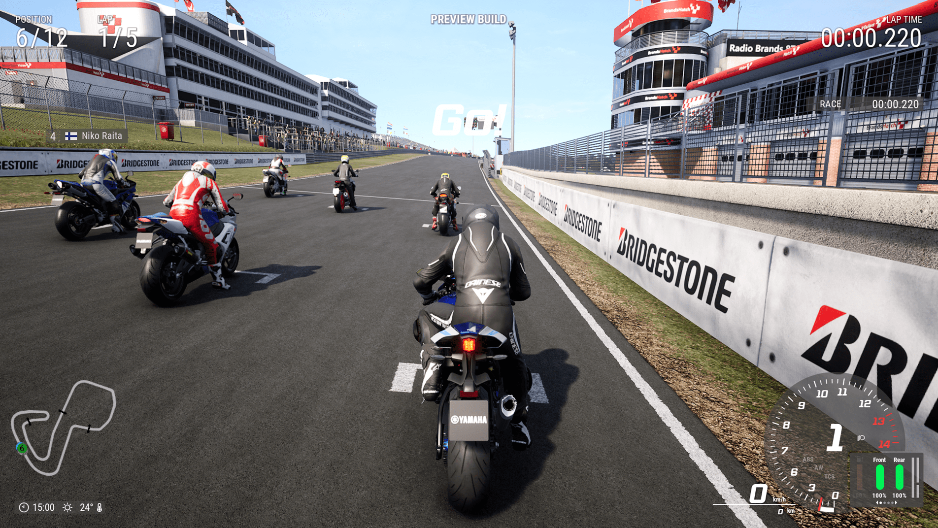 Motorcycle racing scene.