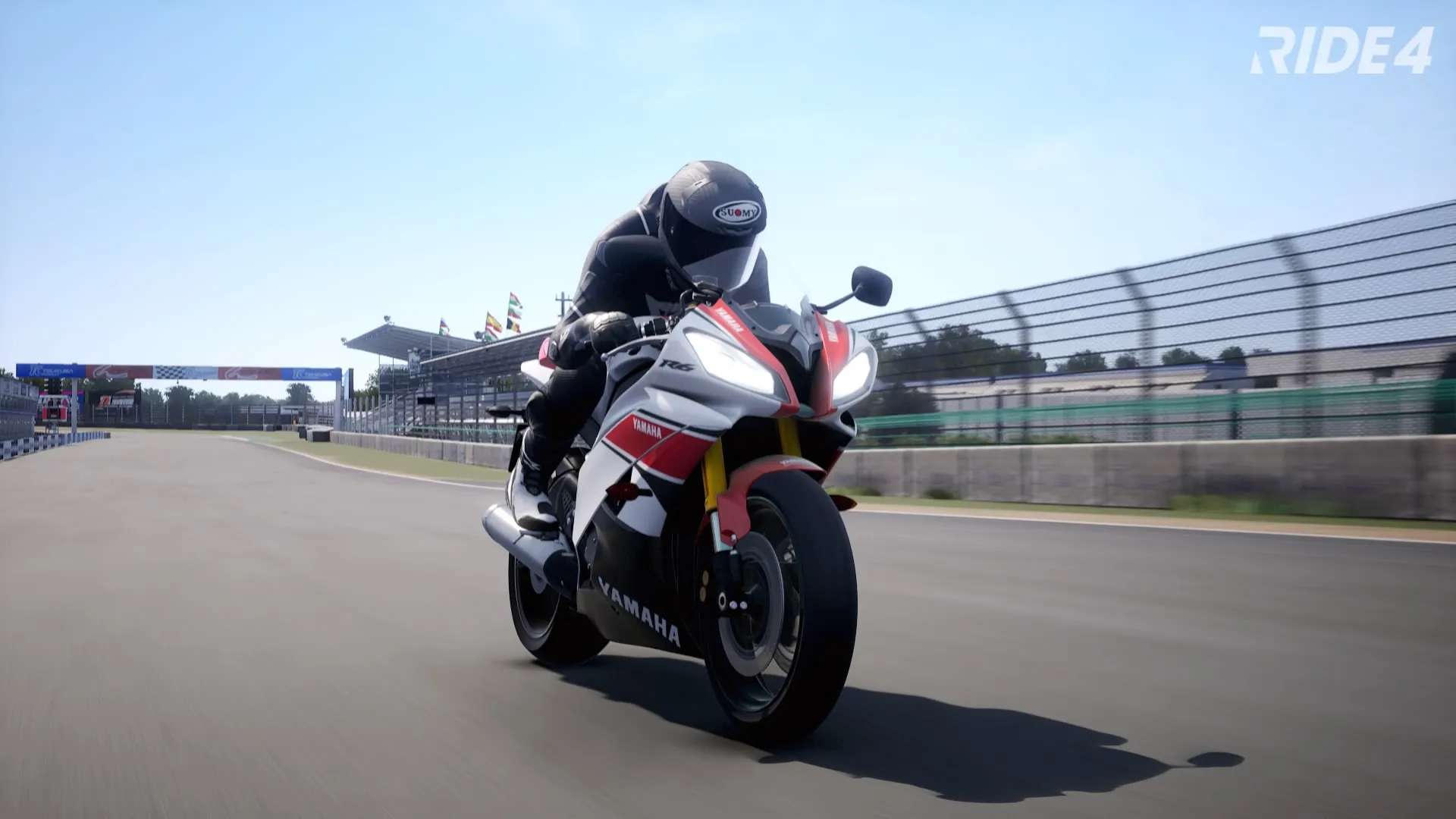 Motorcycle approaching a corner.