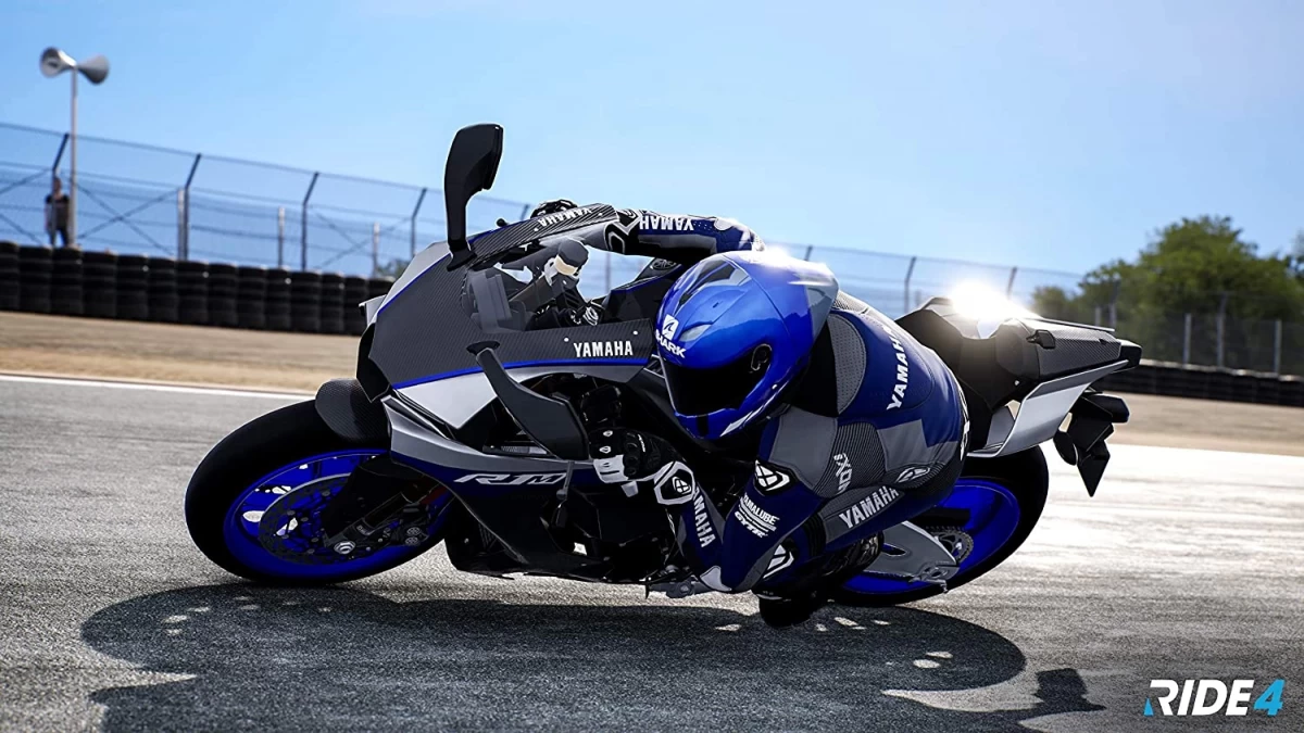 Motorcycle racing scene.